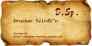 Drucker Szirén névjegykártya